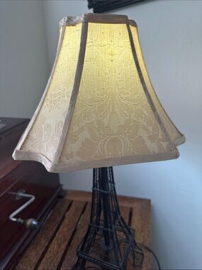 Elegant Cream Damask Lantern Shade - Soft Ambient Lighting